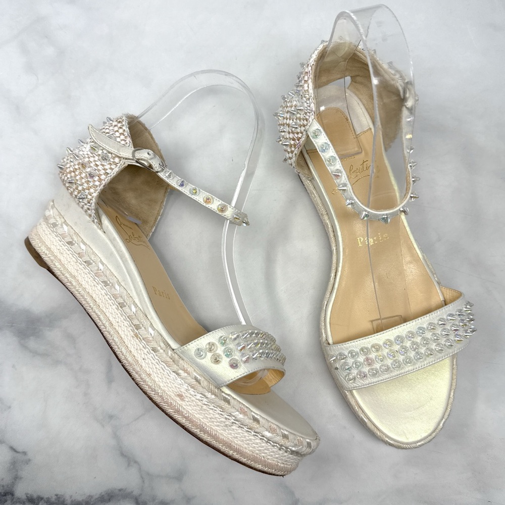 Christian Louboutin Silver Studded Sandals